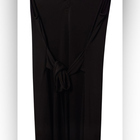 Cato Black Maxi Dress Size 14/16W Sleeveless Faux Wrap Tie Waist - Picture 3 of 4